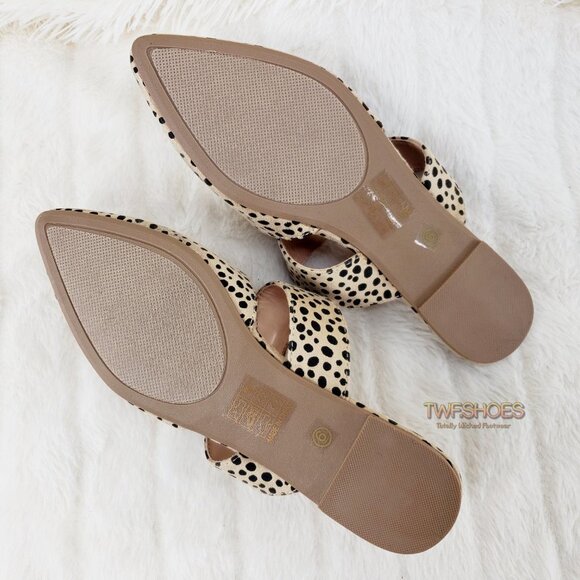 Brand New Cheetah Pointy Toe Flats Mules Clogs Slippers - Picture 5 of 9